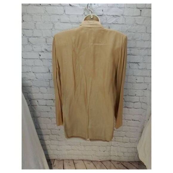 Yoshi VINTAGE Women's Size Medium Beige One Button Jacket Blazer - Picture 8 of 8